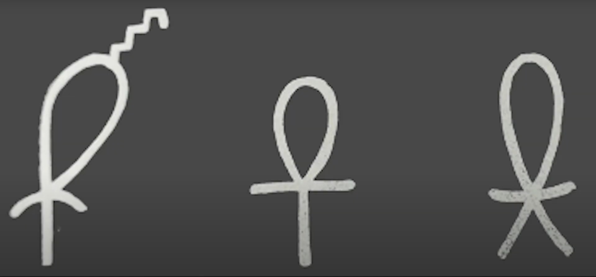 Three life signs: Hopi lifepath, Egyptian ankh, Japanese life character style