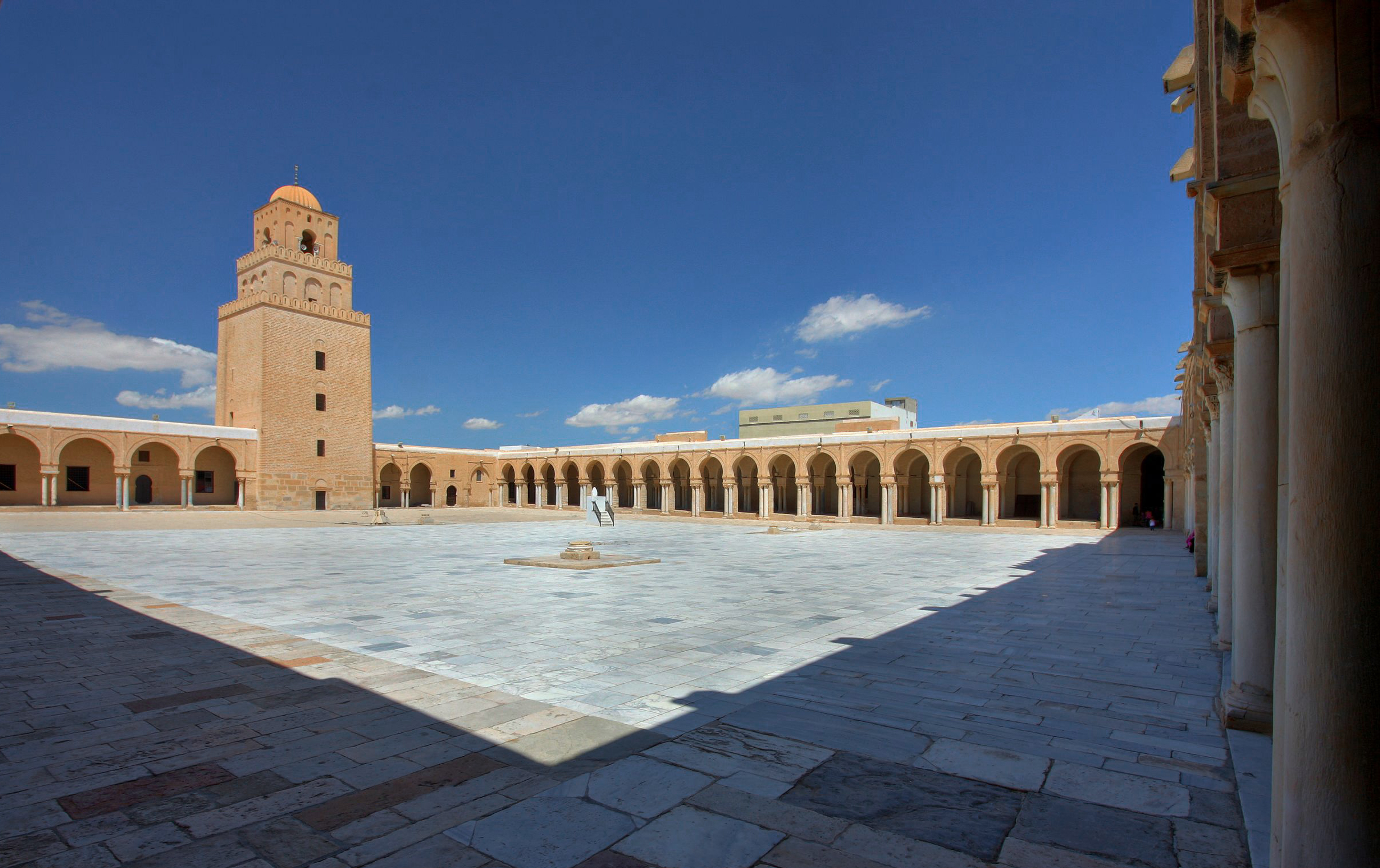 Courtyard and minaret of the Great Mosque of Kairouan