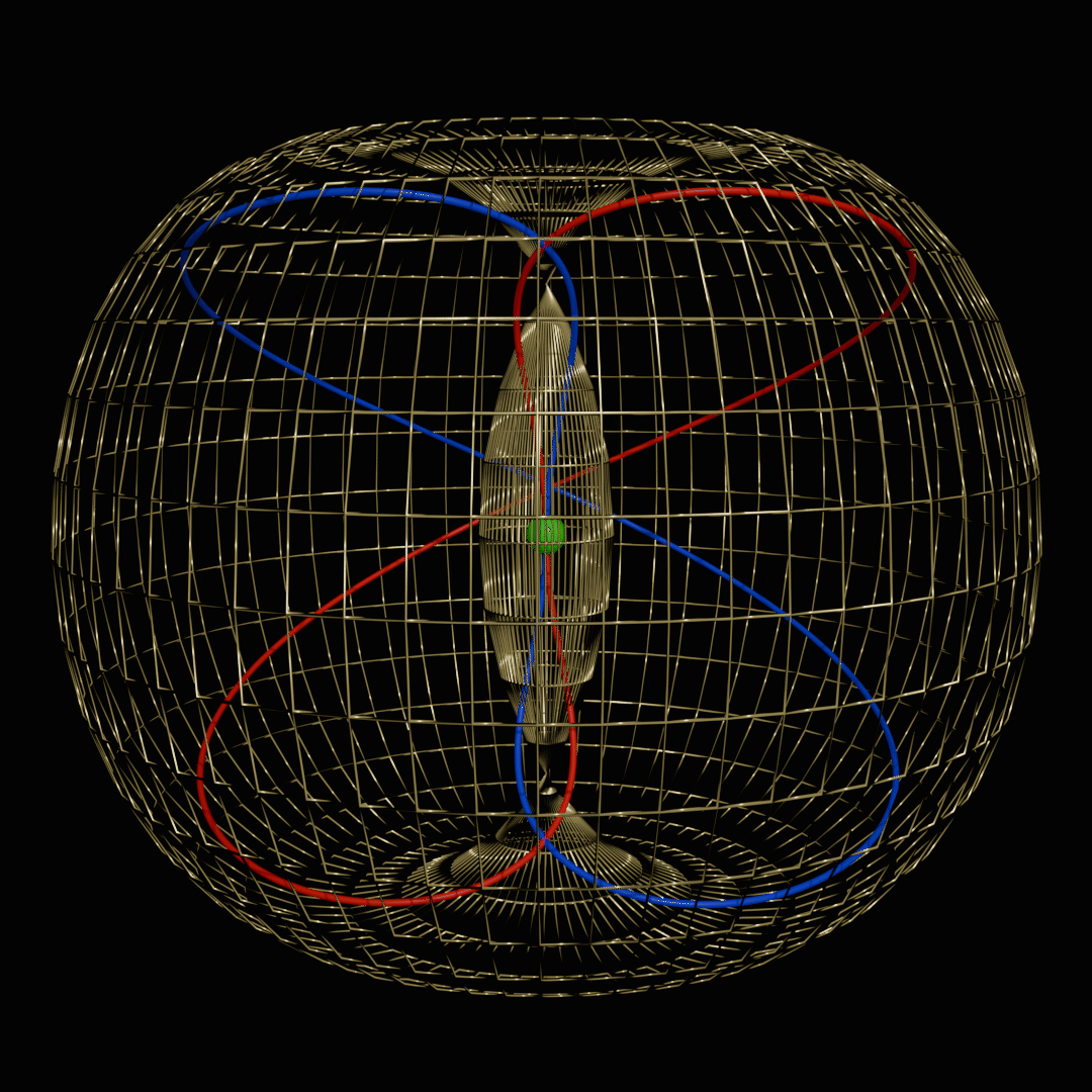 Dual vortex flow through apple-core torus